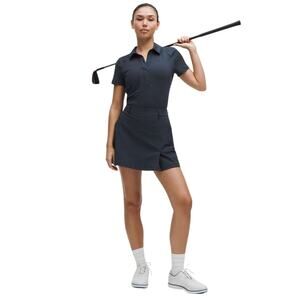 Lululemon Stretch Twill Front Pleat Golf Skirt True Navy Blue Size 33 Skort